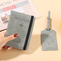 RFID Passport Bag Holder PU Leather Travel Wallet Skin Feel Pressure Changing Straps Document Bag