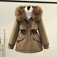 Winter Slim Fit Parkas Coats Outwear Keep Warm Fur Collar Hooded Padded Jackets Thickened Cotton Jacket Women's Coat
