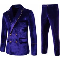 Men's velvet gold double breasted suit dress