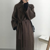 Clothing Korean Chic Woolen Coat Loose Fit Medium Length Autumn Winter Outerwear French Inspired Casual Elegant Warm Coat