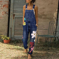 Printed Strappy Pants Floral Halter Jeans