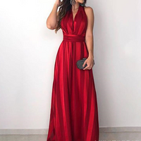 Clothing spring summer striped strap V neck sexy evening dress dress