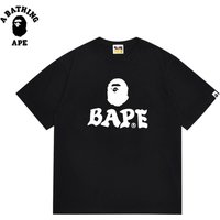 A BATHING APE BAPE-Colorful Ape Head Letter Pattern Printed Short Sleeve T-shirt Made Of Pure Cotton Fabric