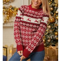 Clothing Christmas Loose Elk Jacquard Long sleeved Sweater