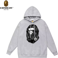 Bathing APE BAPE BAPE Metal Ape Head Pattern Letter Logo Printed Hoodie