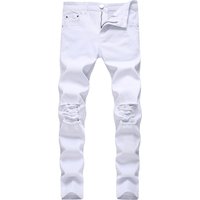 Men's Clothing Spring/Autumn New Men's Casual Ripped Jeans, Slim Fit, Stretch Pants