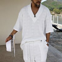Casual sweater suit summer loose short sleeved T shirt shorts woolen suit 2024 summer style