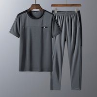 Men's Clothing Middle aged and elderly sports suits men's summer casual suits men's dad's summer short sleeved trousers factory direct sales