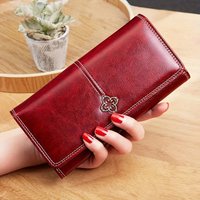 Wallet ins women's high end long wallet women's high end retro zipper large capacity ladies coin purse