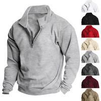 Clothing Hoodie Stand Collar Half Zip Long Sleeve Trend