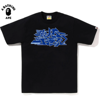 A BATHING APE BAPE-Ape Head Creative Text Letter Printed Pattern Cotton Short Sleeved T-shirt