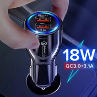 Dual USB QC 3.0 Car Charger Quick Charge 3.0 Phone Charging Car Fast Charger 2Ports USB Portable Charger iPhone Xiaomi Samsung OPPO Vivo