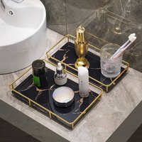Bathroom Toilet Bathroom Washbasin Cosmetics Box Storage Rack Shelf Washbasin Light Luxury Style Desktop Tray