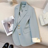 Casual Suit Jacket Korean Style Elegant Fashion England Style Long Sleeve Slim Fit Blazer Top Spring Autumn