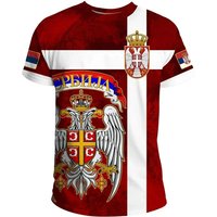 Unbeatable Quality Serbia Flag Pattern Fashion 3D Printed T-shirt Men's Street Wear Sports Top