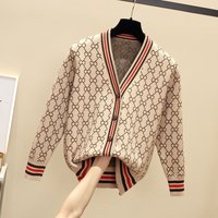 V neck diamond block fashion cardigan