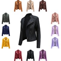 Women's Clothing Women's Leather Jacket Women's Short Jacket Slim Fit Thin Leather Jacket Ladies Motorcycle Suit