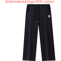Heavyweight Sweatpants 85% Cotton US Flag Embroidered Joggers Streetwear Casual Pants