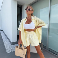 Women’s Clothing Lazy Style Vacation Loose Shirt Shorts Set