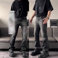 Retro American Niche Jeans Trendy Loose Casual Flared Pants Mid Waist Cotton Long Wide Leg Pants