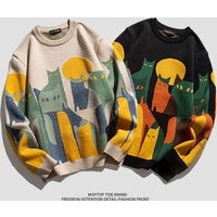 Men's Clothing Spring and Autumn New National Fashion Sweater Men's Fashion Brand Autumn Thickened Knitted Base Shirt Lovers Jacket