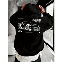 Clothing Printed Car Logo Hoodie Streetwear Hoodie Oversized Pullover Graphic Print & Comfort Fit