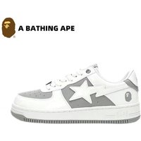 A BATHING-APE Classic Lacquer Leather Double Splicing Trendy Fashion Board Shoes Air Force No.1 Board Shoes Men's And Women's Same Style