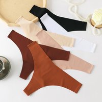 Foreign Trade Style European American Thongs Ice Silk Underwear Full Cotton Crotch Low Waist Sexy Pure Desire Fun Briefs Wholesale