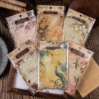 30 Pieces/pack Of High-quality Bristol Paper Vintage Floral Scrapbook Paper Bag For DIY Garbage Diary