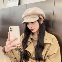 Hat Autumn Winter Retro Octagonal Hat Fashion Versatile Painter Newsboy Hat Internet Celebrity Fashion Peaked Hat