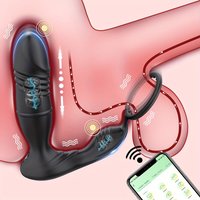 Thrusting Anal Vibrator Prostate Massager Ring App Remote Control Anal Plug 9 Thrusting & Vibrating Modes Dildo Butt Plug Sex Toys