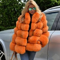 Clothing fur coat fur coat fox fur splicing ready