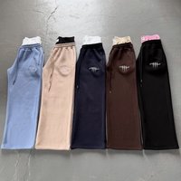 Clothing Autumn Winter Plus Velvet Sweatpants Elastic Waist Drawstring Sports Letter Embroidery Loose Straight Casual Trousers
