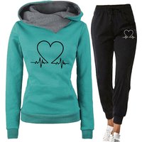 Tracksuit Two Piece Set Winter Warm Hoodies+Pants Pullovers Sweatshirts Female Jogging Woman Clothing Sports Suit
