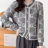 Elegant Oversized Knit Cardigan Autumn Winter Fashion Loose Fit Round Neck Long Sleeve Chic Casual Blouse