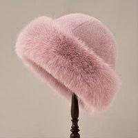 Thickened thermal fur fashion pot hat Plush women’s fisherman hat