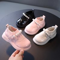 s shoes Princess small leather shoes round patent leather big head pearl dance shoes flying knit leather shoes