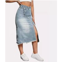 Deconstructed Split High Waist Denim Skirt Cotton High Waist Slim Design Skirt