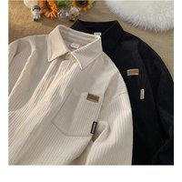 Corduroy shirt high street trend fashion long sleeved inch shirt retro loose shirt jacket