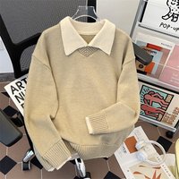 Men's Clothing Men's Vintage V-Neck Knit Sweater - Cleanfit Oversized Cardigan With Collar Detail (5 Sizes, M-3XL)