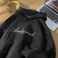 Autumn Suede Hoodie Loose Hooded Jacket Casual Versatile Long Sleeved Top