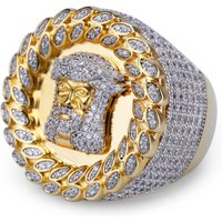 Jesus Face Hip Hop Ring For Men – Cubic Zirconia Micro-Pave Bling Statement Ring, Gold Plated Brass Streetwear Jewelry (Size 7-12)