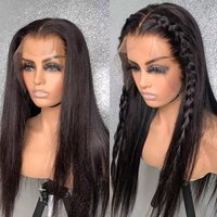 Front lace chemical fiber wig wig long straight hair wig headgear small lace wigs spot