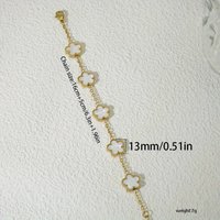 Classic Style Flower 201 Stainless Steel Bracelets Set Fashionable Chain & Link Accessory Casual Wear