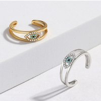 Unisex Jewelry Fashion ring copper plating real gold opening diamond two-color optional rings