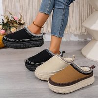 Shoes Large Thick Soled Slippers Autumn Winter Style Plush Thickened Warm Slip On Cotton Slippers