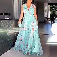 Women's Clothing off-shoulder printed dress summer backless skirt high-end