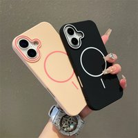 Simple Silicone Case Iphone 16 15 14 Plus 13 12 11 Pro Max Matte Soft TPU Wireless Charge Magnetic Cover