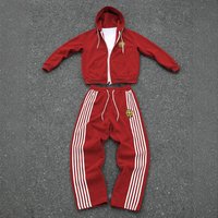 Casual Hooded Sweatshirt Set Striped Print Comfortable Two Piece Set Spring Autumn