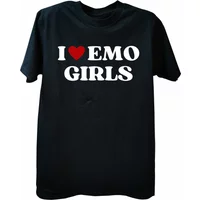 Funny Quote Heart T Shirts Hip Hop Streetwear Short Sleeve Birthday Gifts I Love My Emo Gf T shirt